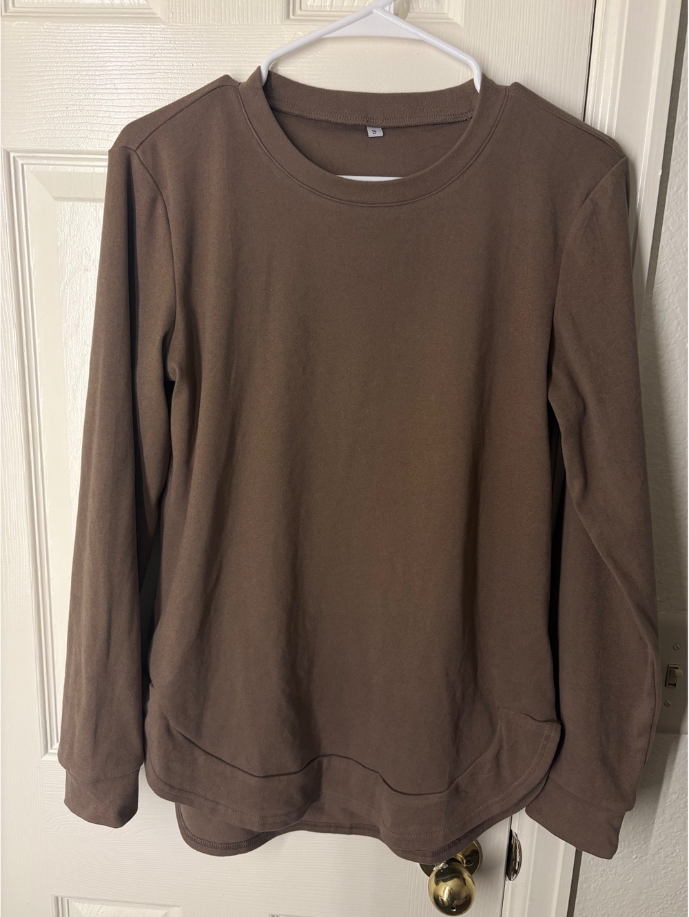 Brown Long Sleeve Womens  Sweatshirt Size S